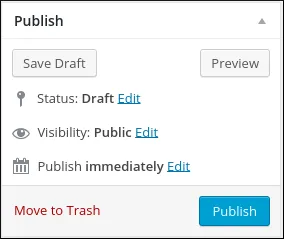 WordPress - Add new page publish