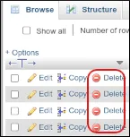 WHMCS - phpMyAdmin - Delete row