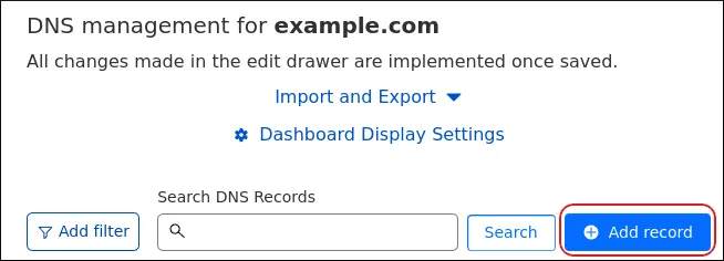 Cloudflare - Account - Add record